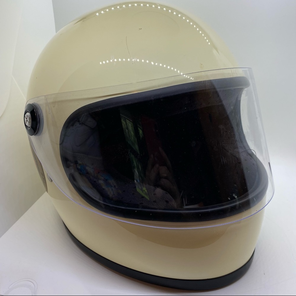 Biltwell Gringo DOT Certified Motorcycle Helmet with Shield CS-WHT-GL-DOT